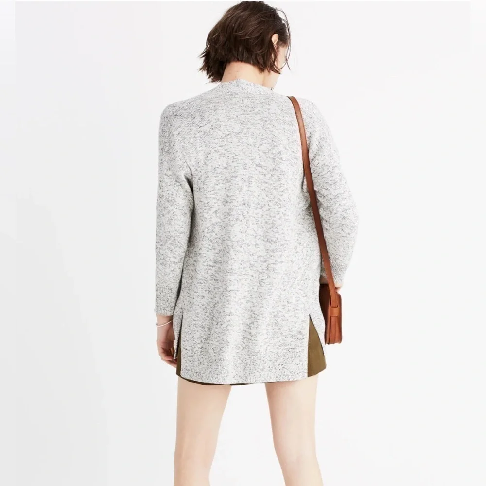 Madewell Women’s X Small White Marled Aztec Cotton Midland Cardigan Sweater XS